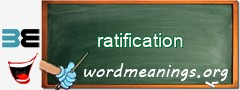 WordMeaning blackboard for ratification